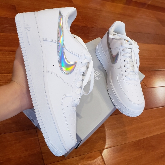 womens air force 1 iridescent swoosh